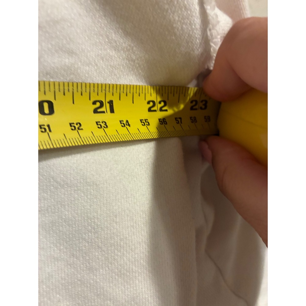 Eileen Fisher Organic Cotton Hoodie Cream White Raw Edge Cropped Sweatshirt XS - Picture 4 of 7